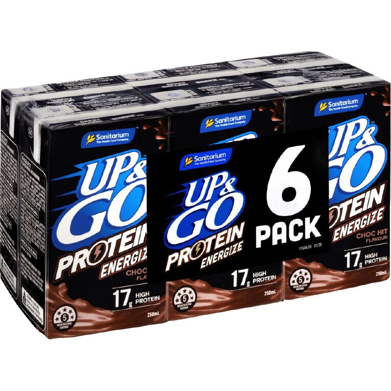 Sanitarium Up&Go Protein Energize Chocolate 250ml 6 Pack