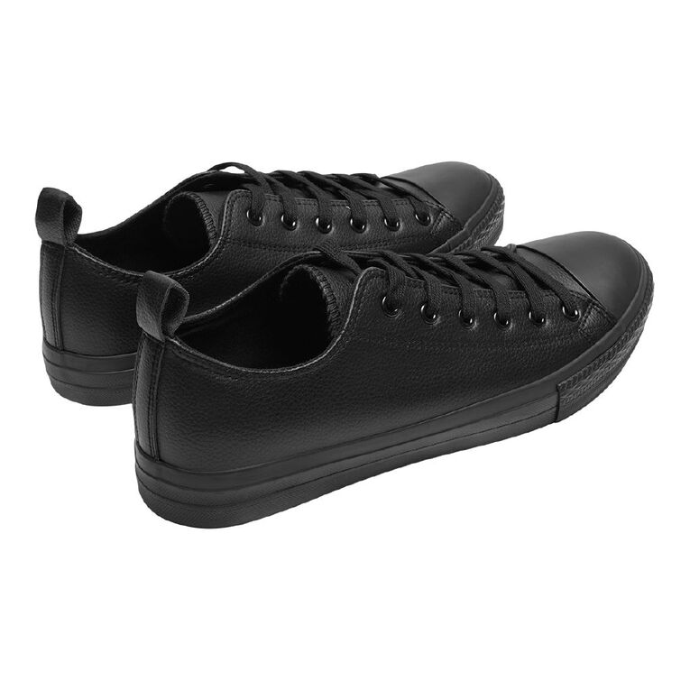 H&H Men's James PU Low Top Sneakers, Black, hi-res