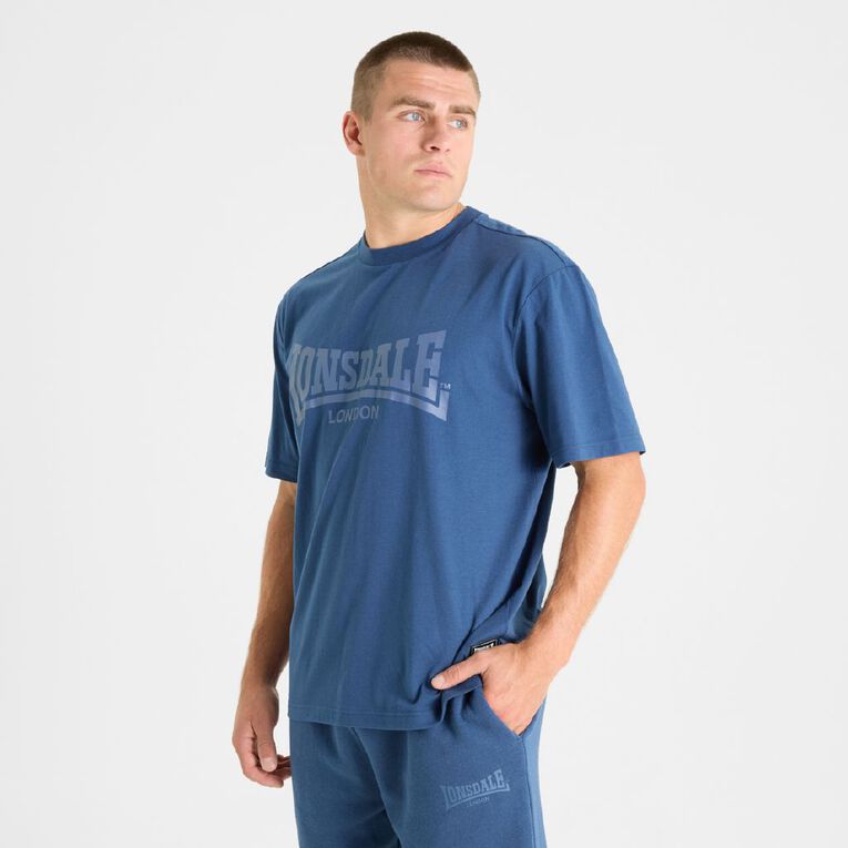 Lonsdale Unisex Tee, Navy, hi-res