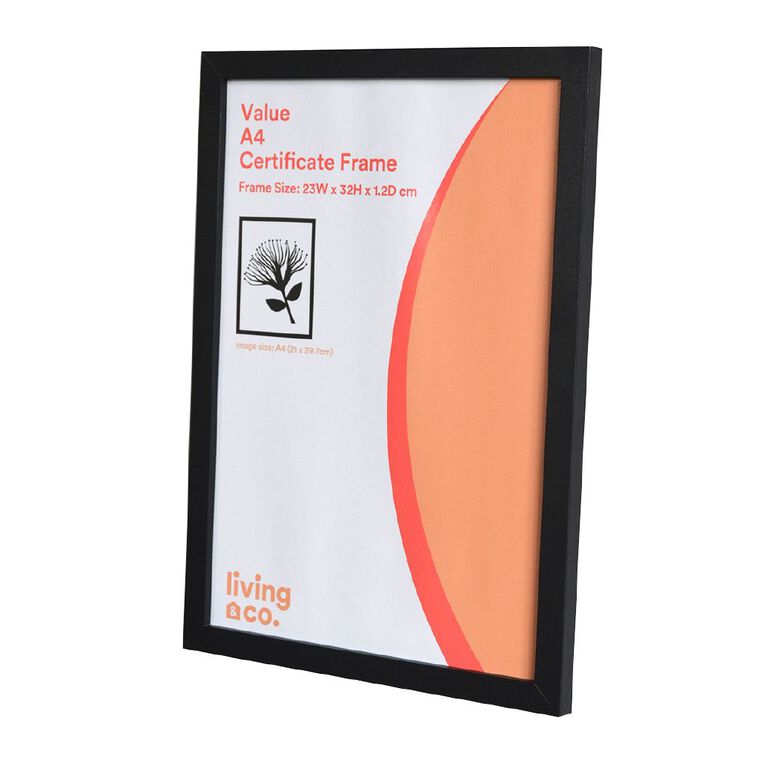 Living & Co Everyday Certificate Frame Black A3, Black, hi-res