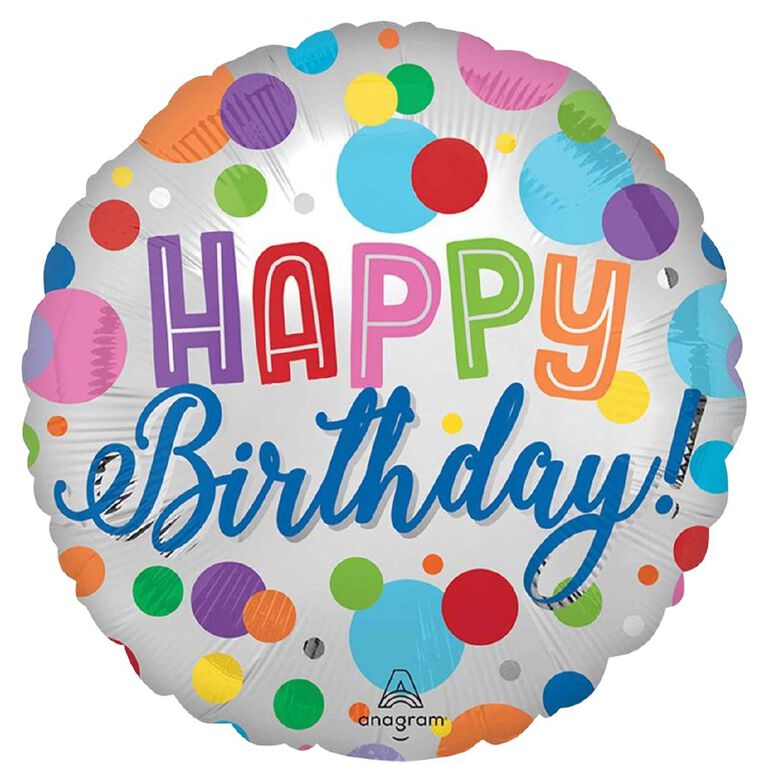 Anagram 45cm Standard Satin Orbs Birthday Balloon, , hi-res