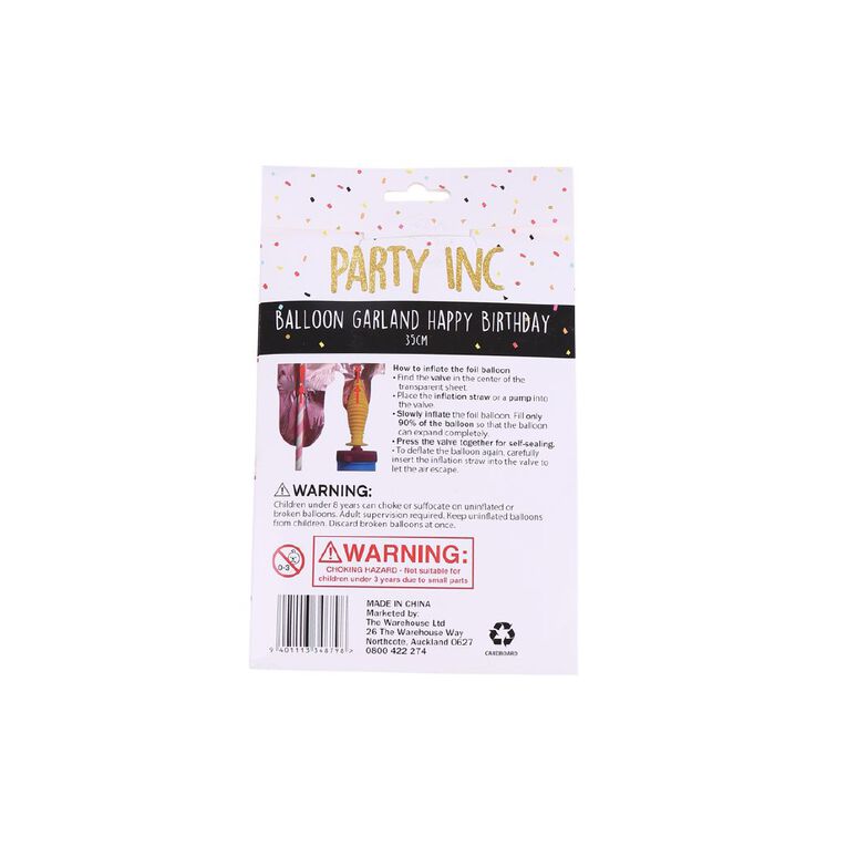 Party Inc Balloon Garland Happy Birthday, , hi-res