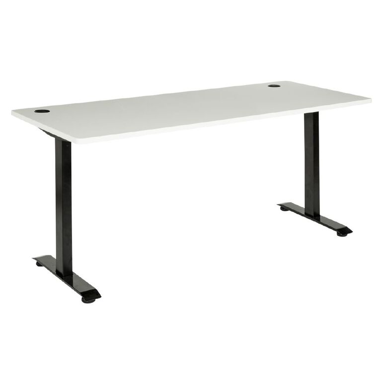 Jasper J Emerge Metal Leg Desk 1800 x 800 Ironstone White, , hi-res