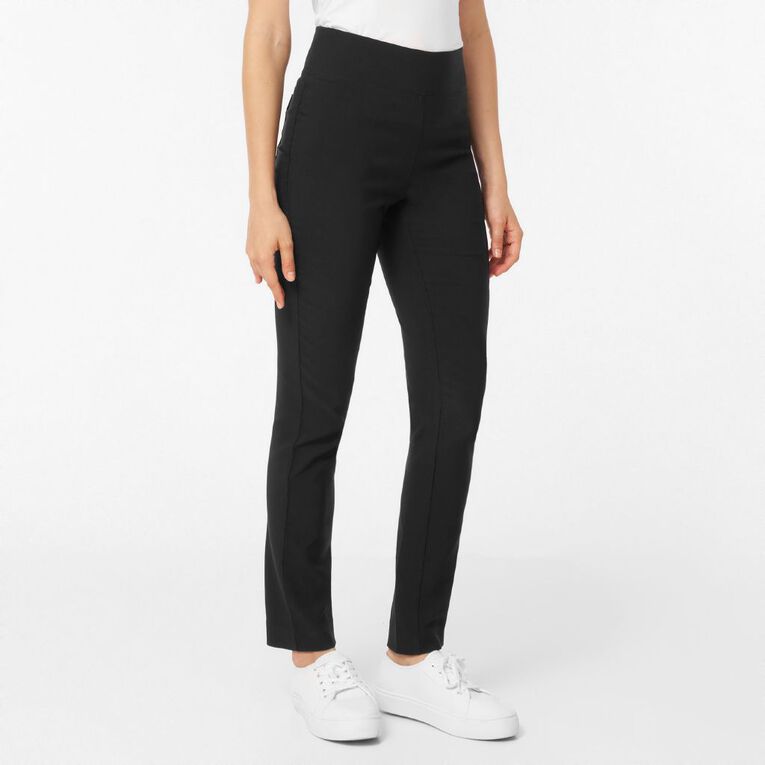H&H Women's Bengaline Straight Leg Pants, Black, hi-res