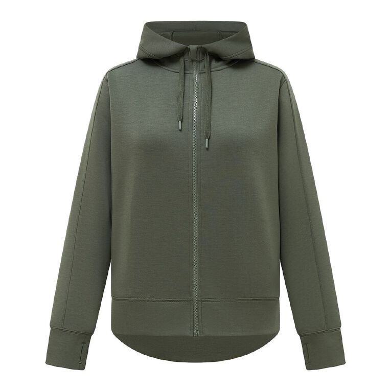 Active Intent Women's Scuba Zip Sweat, Green Mid, hi-res