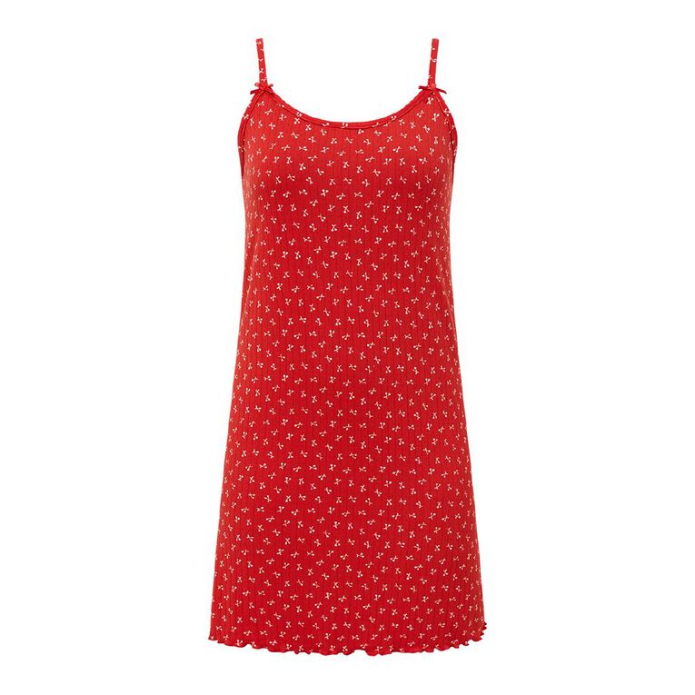 H&H Women's Pointelle Nightie, Red Mid, hi-res