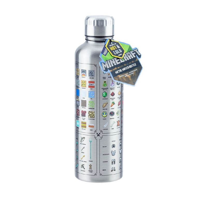 Paladone Minecraft Metal Water Bottle, , hi-res