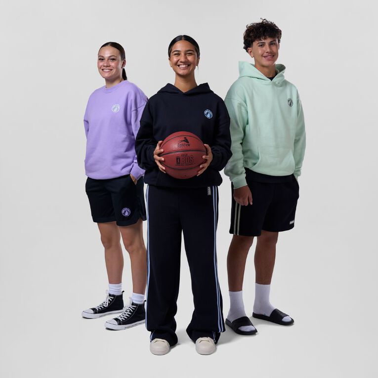 Basketball NZ Boxy Hoodie, Black, hi-res