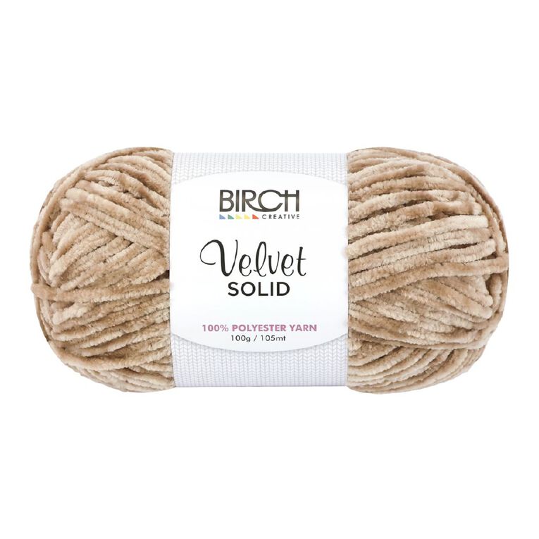 Birch Velvet Yarn 100% Polyester 100G Mushroom, , hi-res