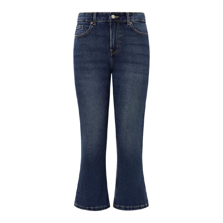 H&H Women's Crop Flare Jeans, Denim Dark, hi-res