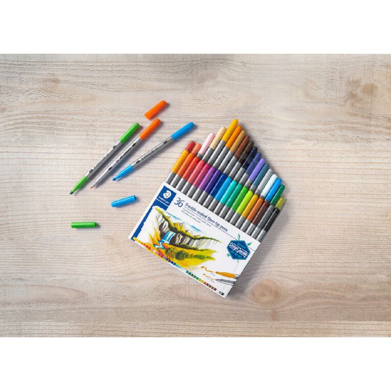 Staedtler Design Journey Double-ended Fibre-tip Pens 36 Pack, , hi-res