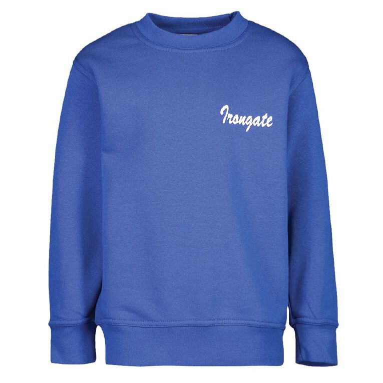 Schooltex Irongate Sweatshirt with Screenprint, Royal, hi-res