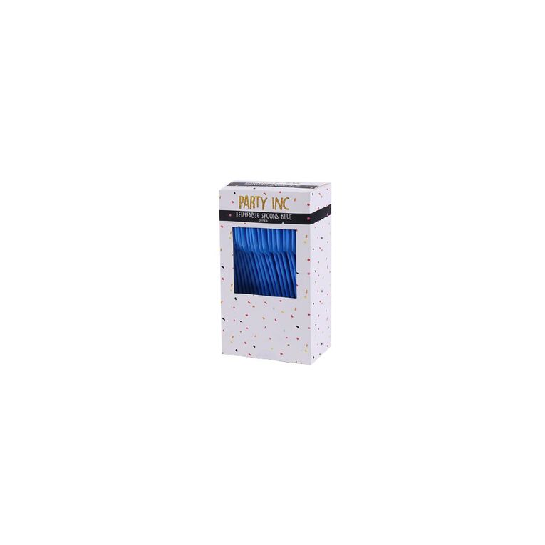 Party Inc Reuseable Spoons Blue 20 Pack, , hi-res