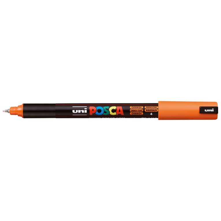 Uni Posca Marker 0.7mm Ultra-Fine Pin Tip Orange, , hi-res