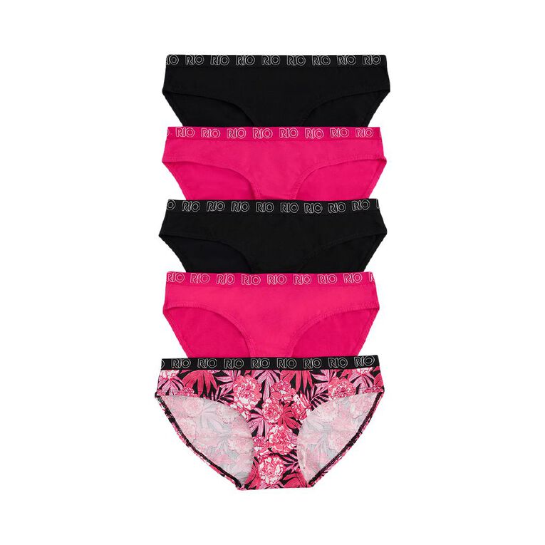 Rio Women's Bikini Briefs 5 Pack, Pink Dark Rio Women's Bikini Briefs 5 Pack, Pink Dark, hi-res