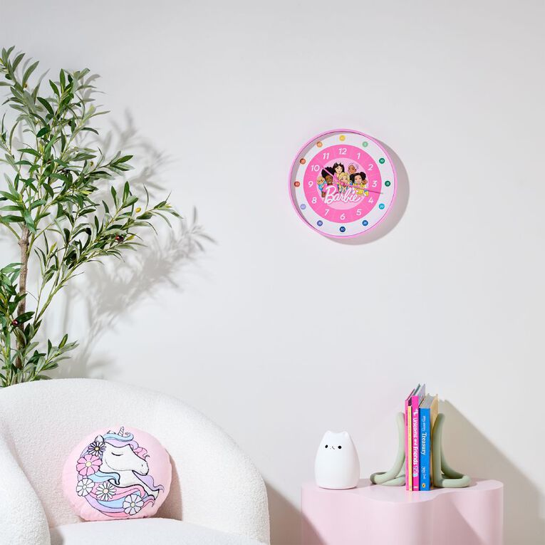 Barbie Educational Clock 30cm Pink, , hi-res