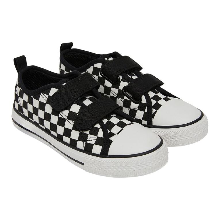 Young Original Senior Kids' Denver Sneakers, Black/White, hi-res