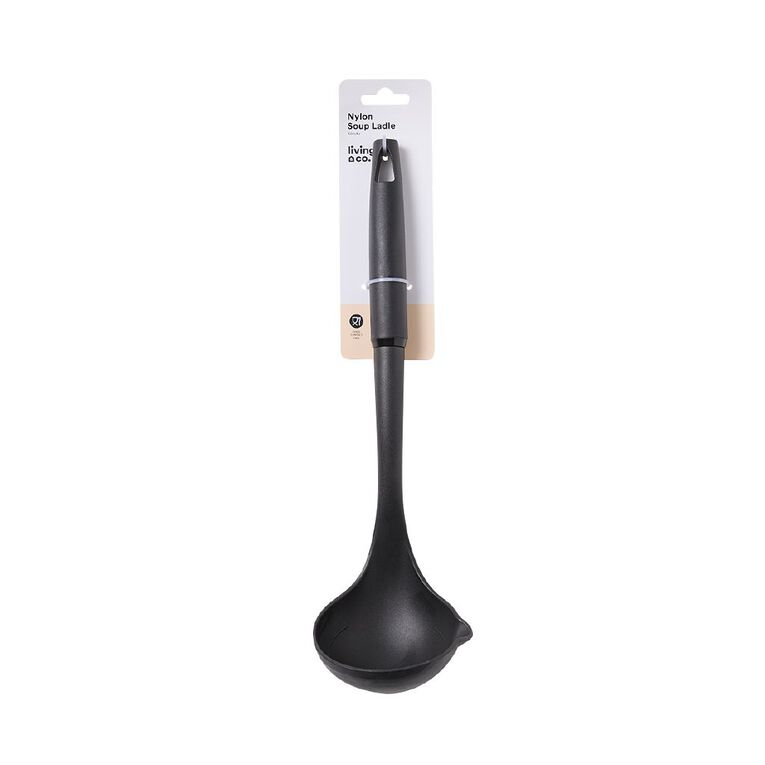 Living & Co Nylon Soup Ladle Black, , hi-res