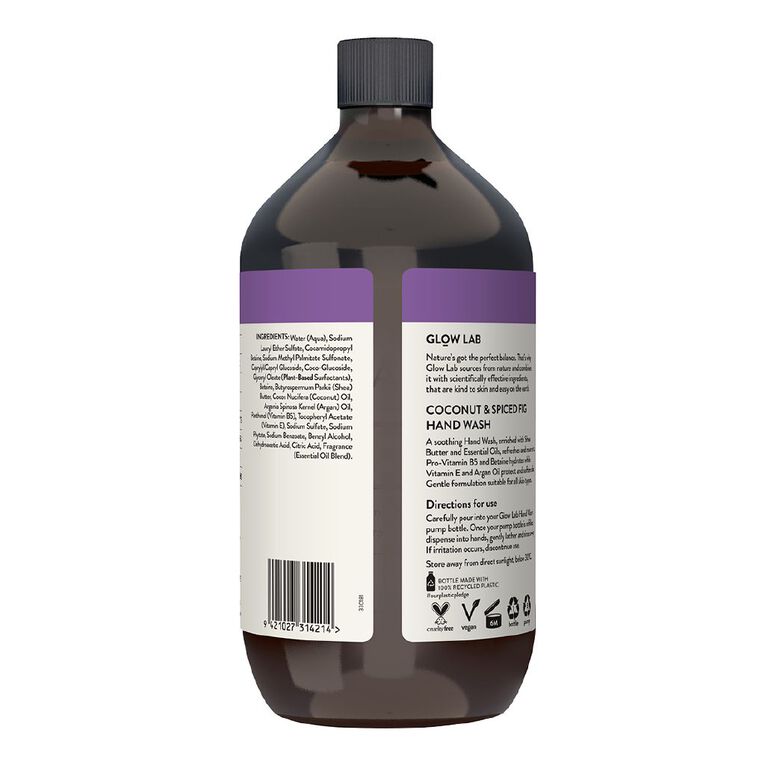 Glow Lab Refill Coconut and Spiced Fig Handwash 900ml, , hi-res
