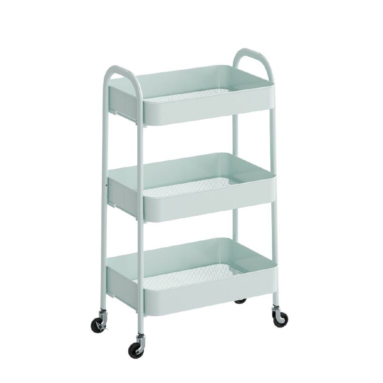 Living & Co Eva 3 Tier Metal Trolley Sage, , hi-res