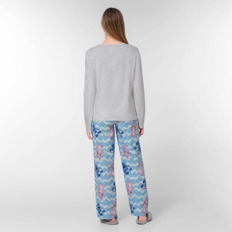 Stitch Women's Knit Flannel Pyjama Set, Grey Light, hi-res
