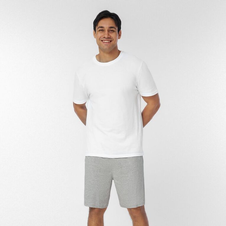 H&H Men's Knit Pyjama Shorts, Grey Mid, hi-res