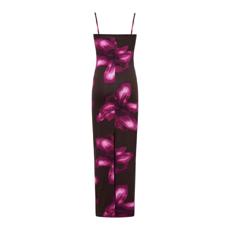 H&H Women's Printed Contour Maxi Dress, Brown, hi-res