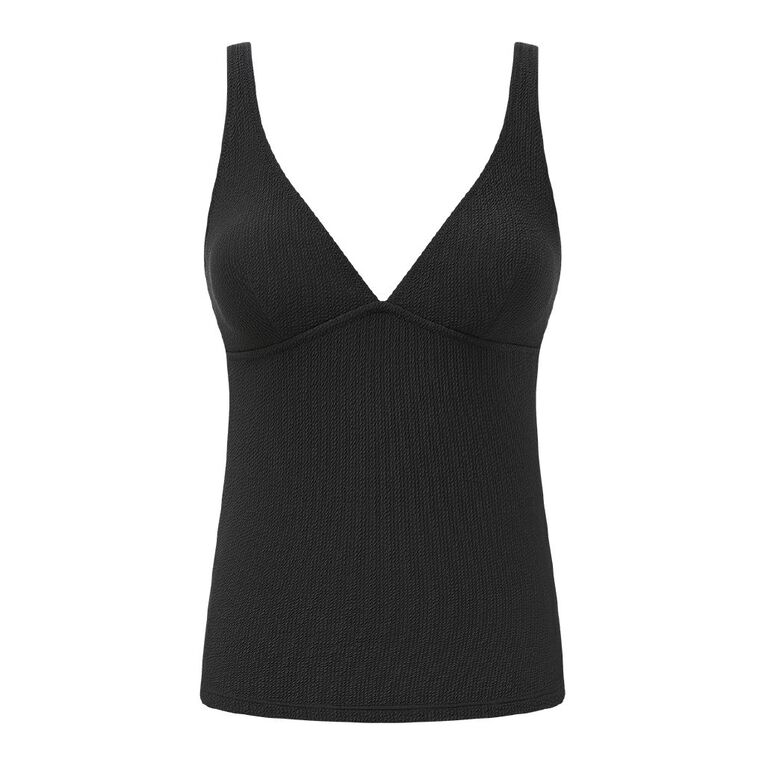 H&H Women's Crinkle Tankini, Black, hi-res