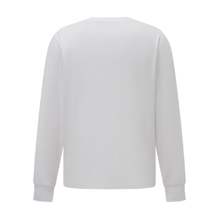 H&H Men's Long Sleeve Plain Tee, White, hi-res