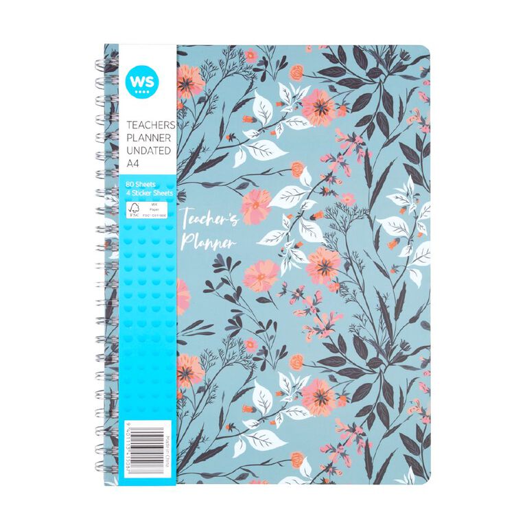WS Teachers Planner Undated Floral Navy, , hi-res