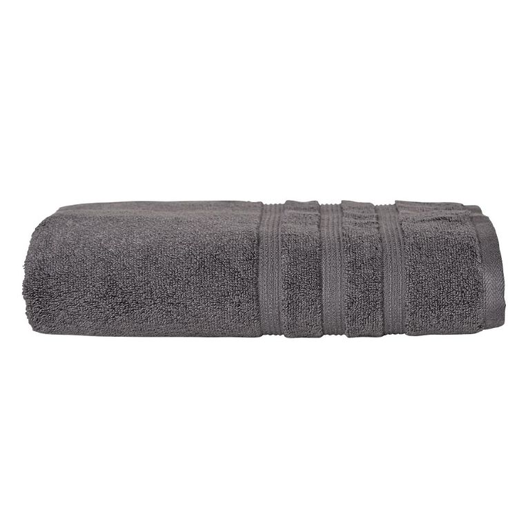 Living & Co Montreal Bath Towel Alloy 137cm x 68cm Charcoal The Warehouse