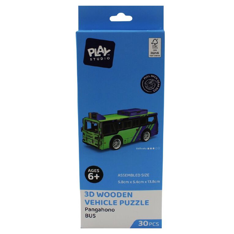 Play Studio 3D Wooden Mini Vehicle Assorted, , hi-res