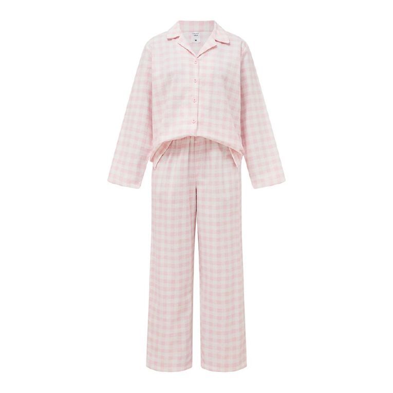 H&H Women's Classic Flannelette Pyjama Set, Pink Light, hi-res