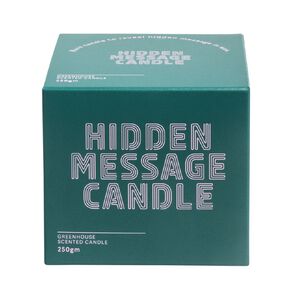 Living & Co Hidden Message Candle Greenhouse Green Dark 250g