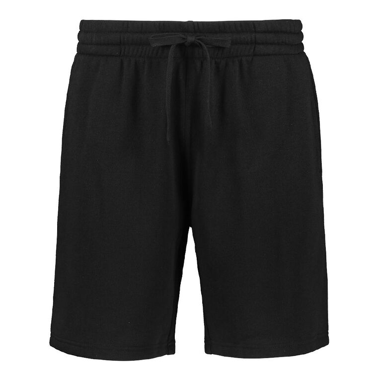 H&H Men's Plain Knit Shorts, Black, hi-res