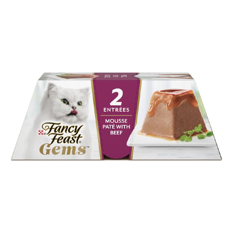Fancy Feast Gems Beef Mousse Wet Cat Food 2 x 57g, , hi-res