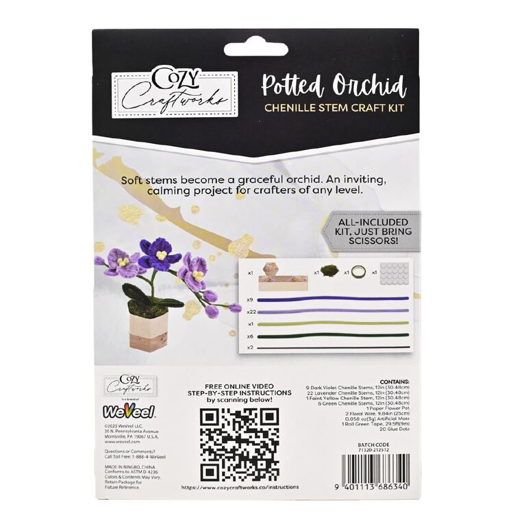 Uniti Adults Chenille Stem Potted Orchid, , hi-res