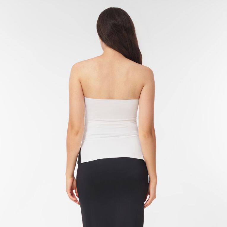 Garage Women's Contour Ruched Bandeau, White, hi-res