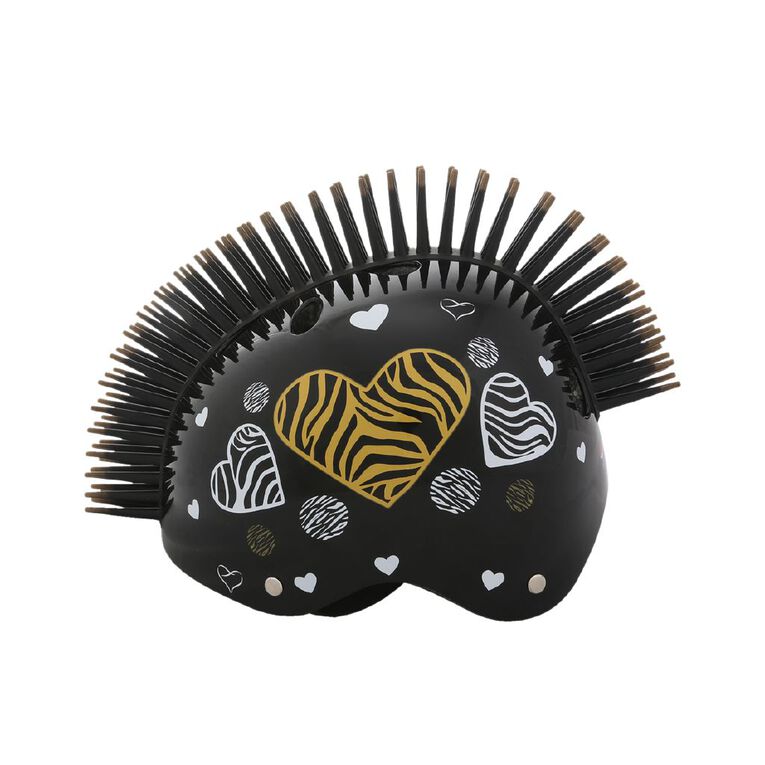 Street Jam Zebra Helmet Heart Mohawk Black Small, , hi-res