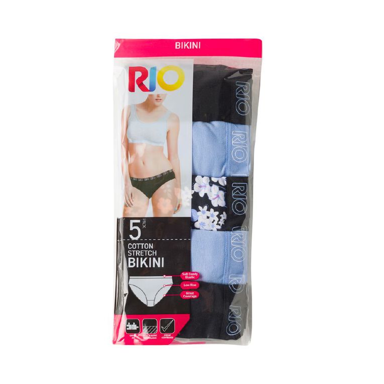 Rio Women's Bikini Briefs 5 Pack, Blue Light, hi-res