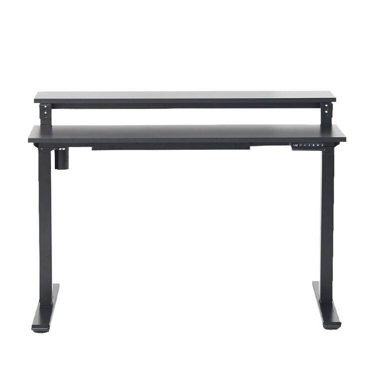 Workspace 2 Tier Adjustable Desk Black, , hi-res