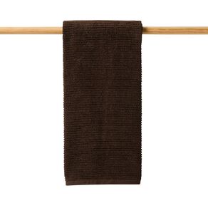 Living & Co Ribbed Bath Towel Brown Mid 68cm x 137cm