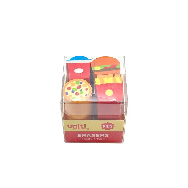 Uniti Kids Food Erasers 4 Pack, , hi-res