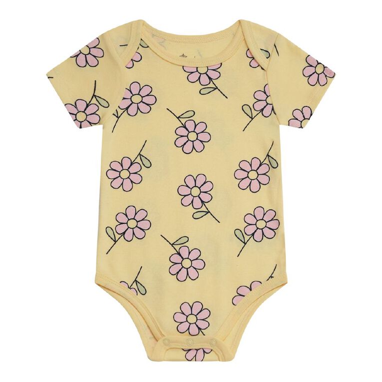 Young Original Babies' Short Sleeve Printed Bodysuit 3 Pack, Purple Light, hi-res