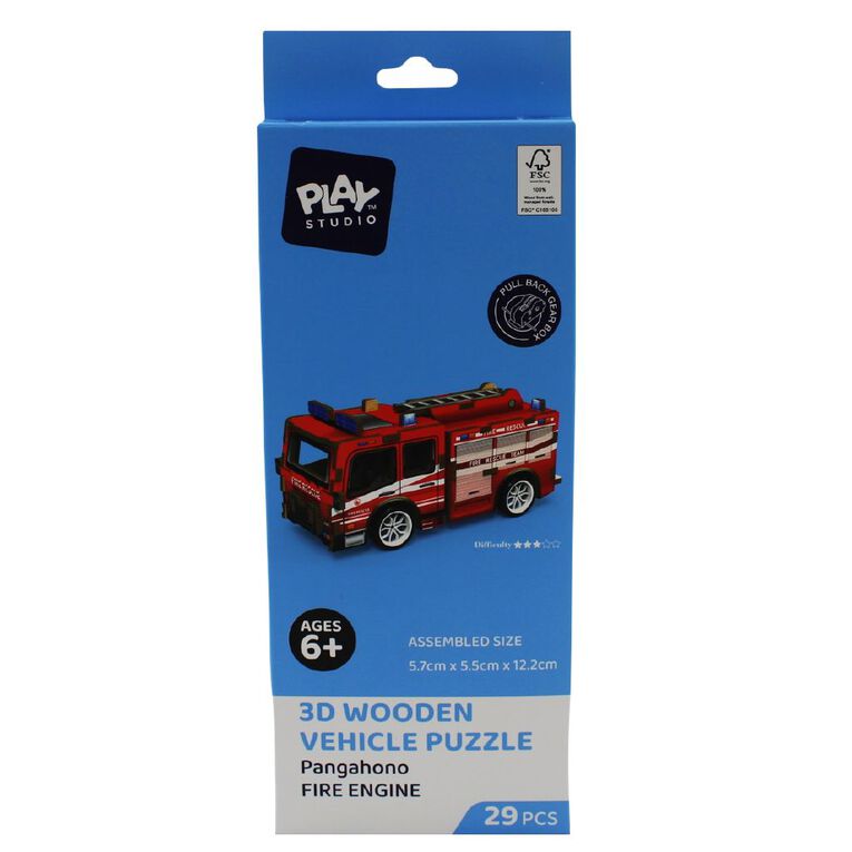 Play Studio 3D Wooden Mini Vehicle Assorted, , hi-res