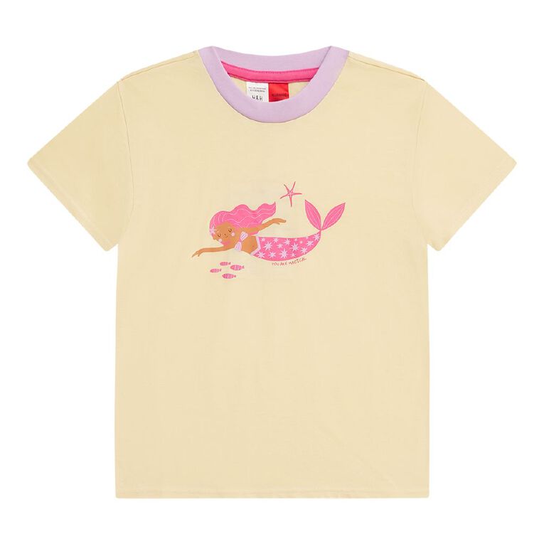 H&H Girls' T-shirt Nightie, Yellow Light, hi-res