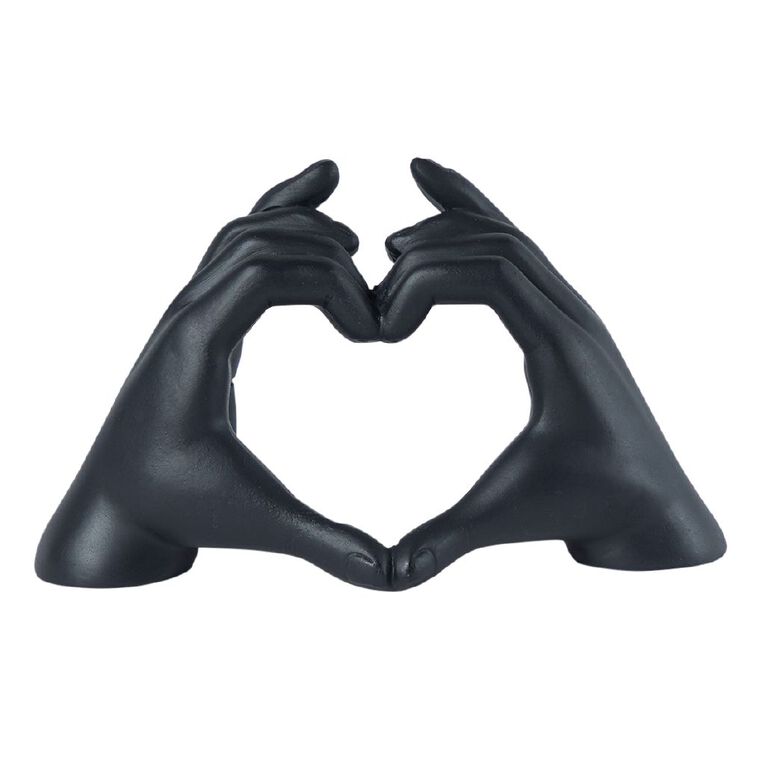 Living & Co Resin Heart Decor Black One Size, , hi-res