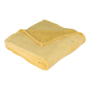 Living & Co Textured Leaf Blanket Cool Yellow Queen