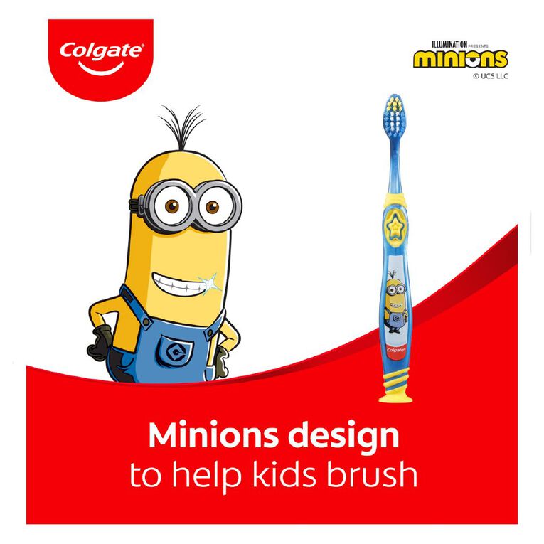 Colgate Minions Smiles Youth Toothbrush 2 Pack, , hi-res