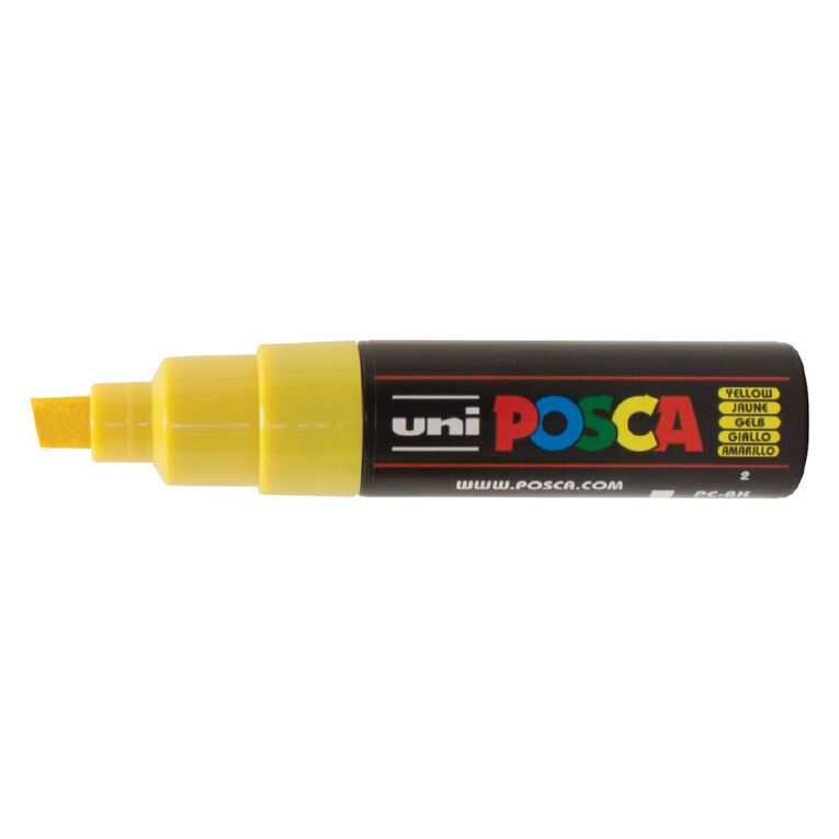 Uni Posca Marker 8.0mm Chisel Yellow, , hi-res
